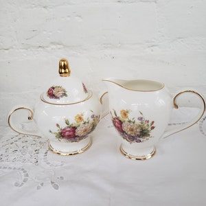 Floral Cream and Sugar Set