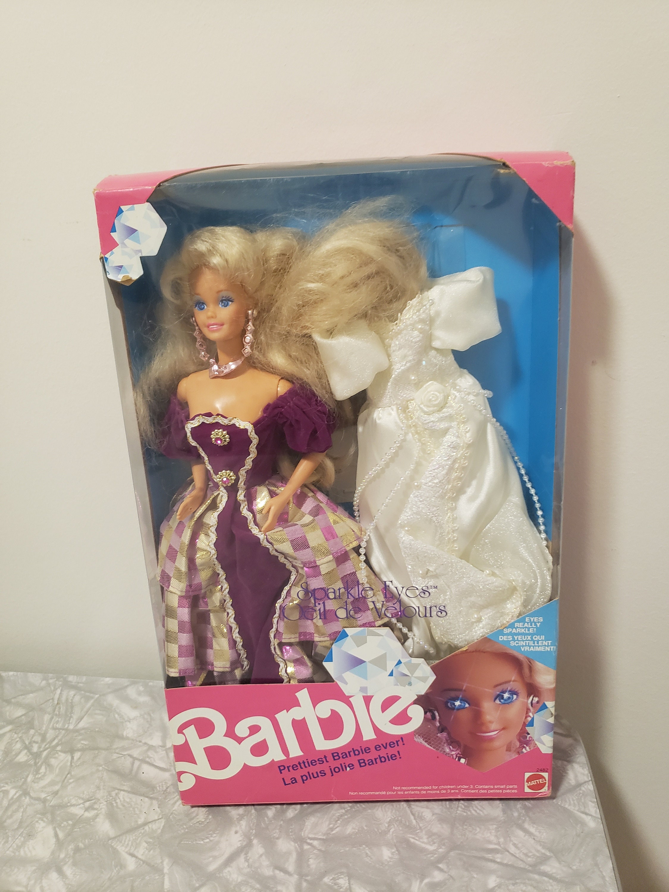 1991 Sparkle Eyes Barbie: Purple Velvet Dress, Extra Gown - Etsy