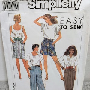 Simplicity 9202 Sewing Pattern: Skirt, Shorts, Cropped Pants - All Sizes