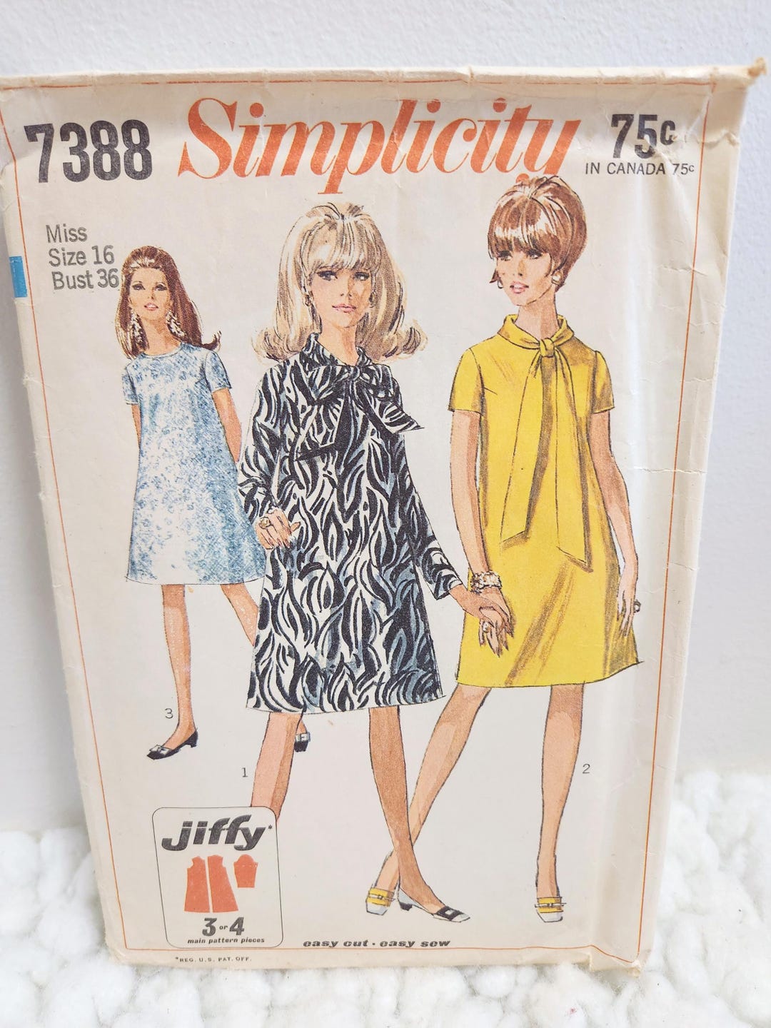 Simplicity 7388 Tent Dress Pattern Uncut Size 16 Sewing 70s - Etsy