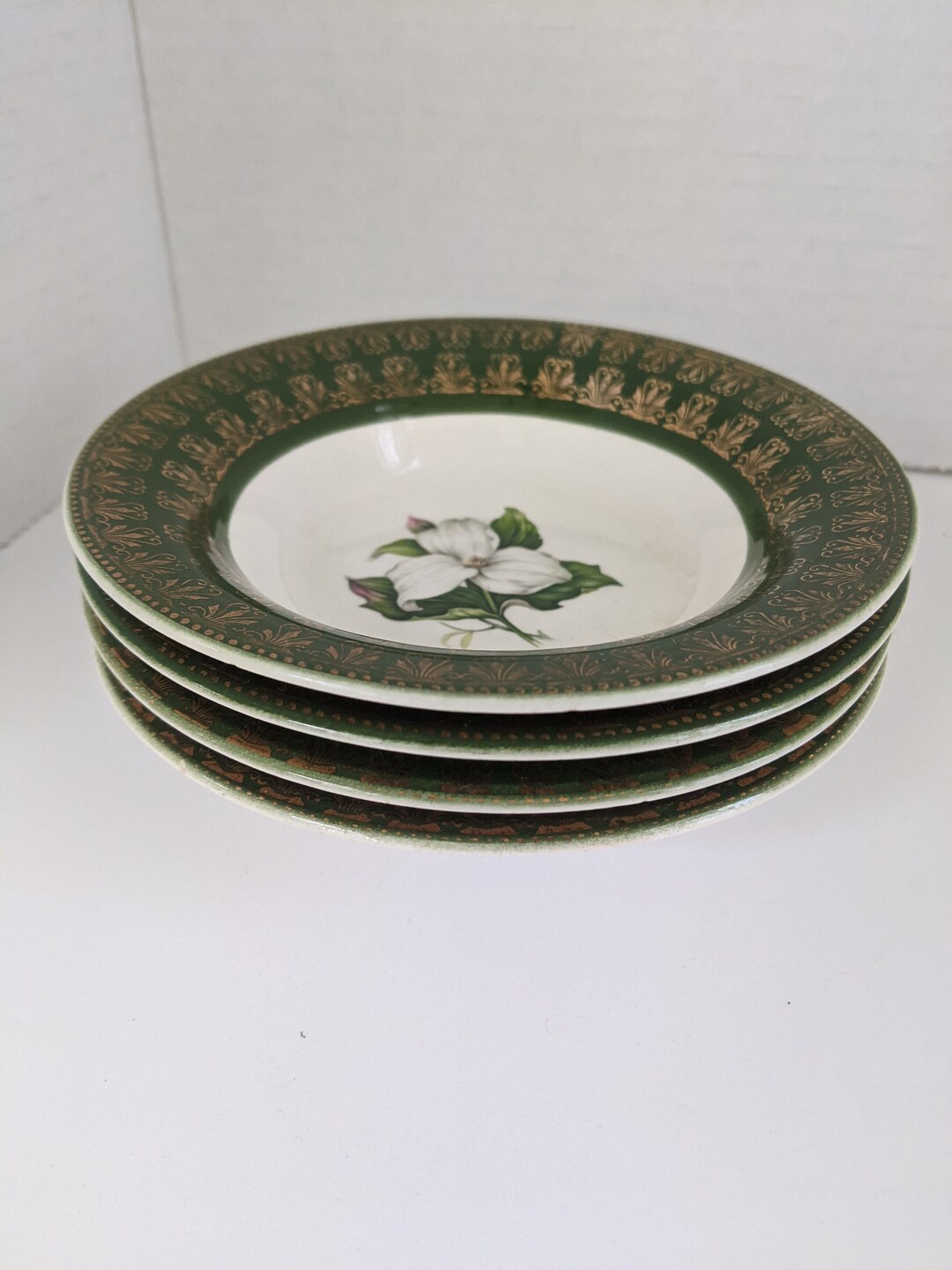 Vintage Emerald Green Dessert Bowls Trilliam Dessert Bowls Etsy
