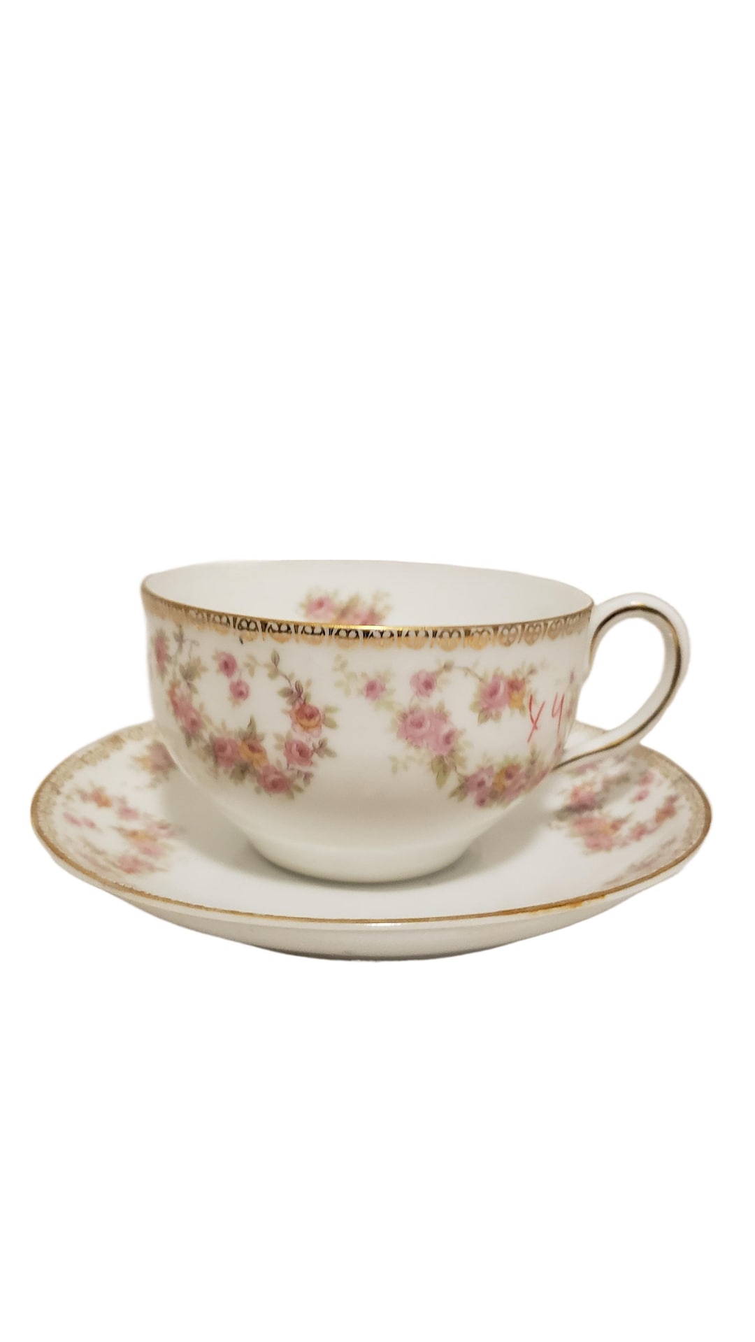 Bridal Rose Tea Cup Set Noritake Nappo Fine Delicate Shabby Chic