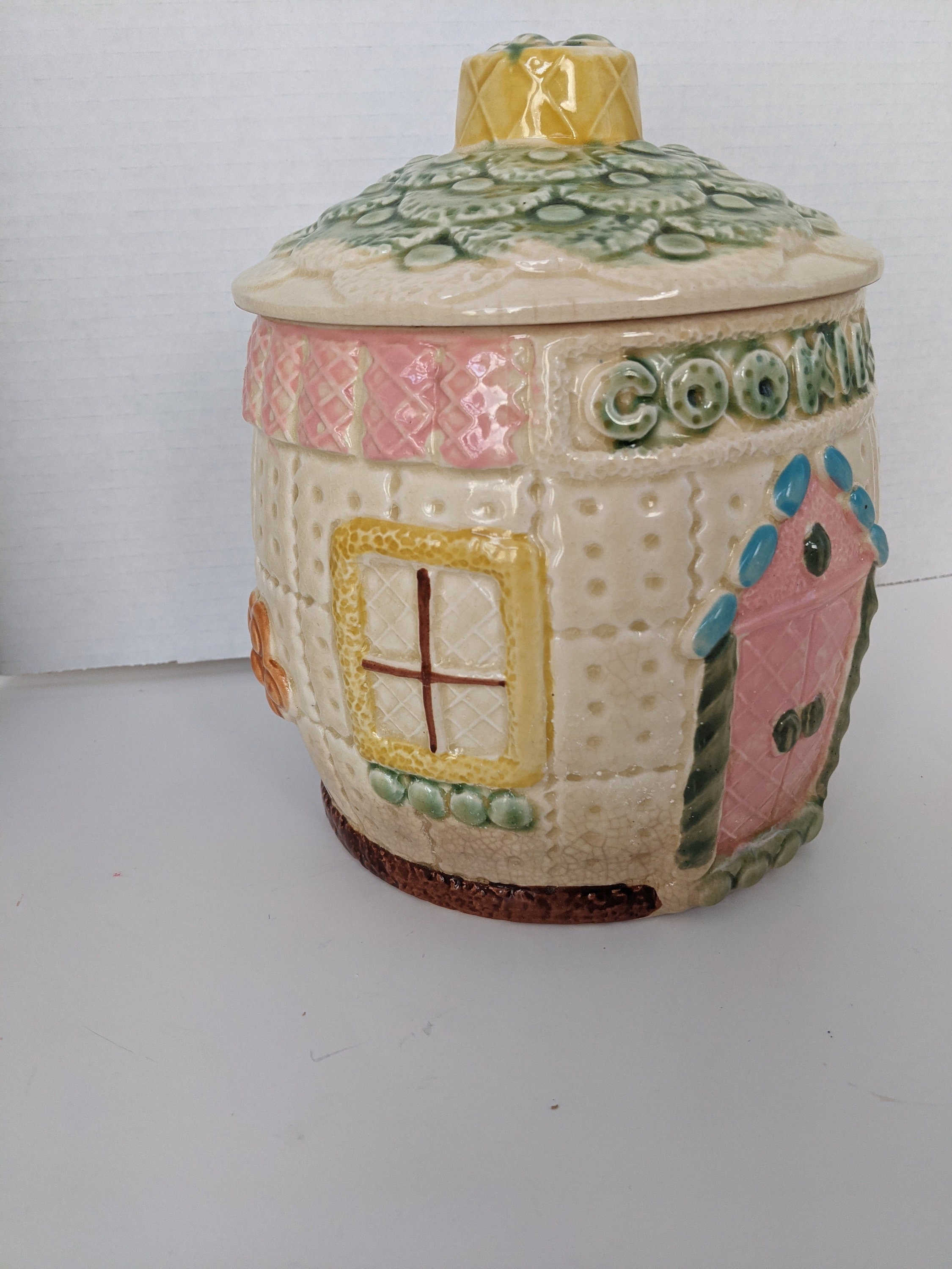 Vintage Round House Cookie Jar Colourful House Cookie Jar from | Etsy
