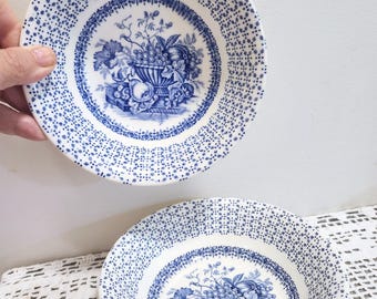 Blue White Beverly Empire England Bowls 6.5 inches