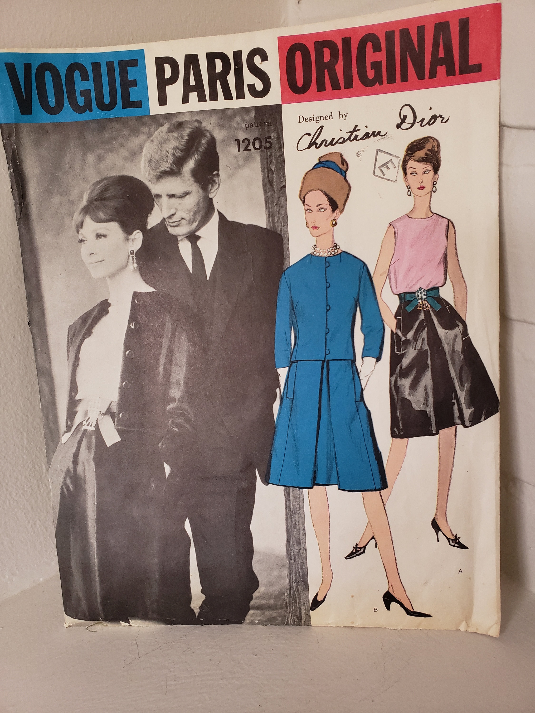 Christian Dior Vogue Paris Original 1205 CUT 60s Fashion Italia