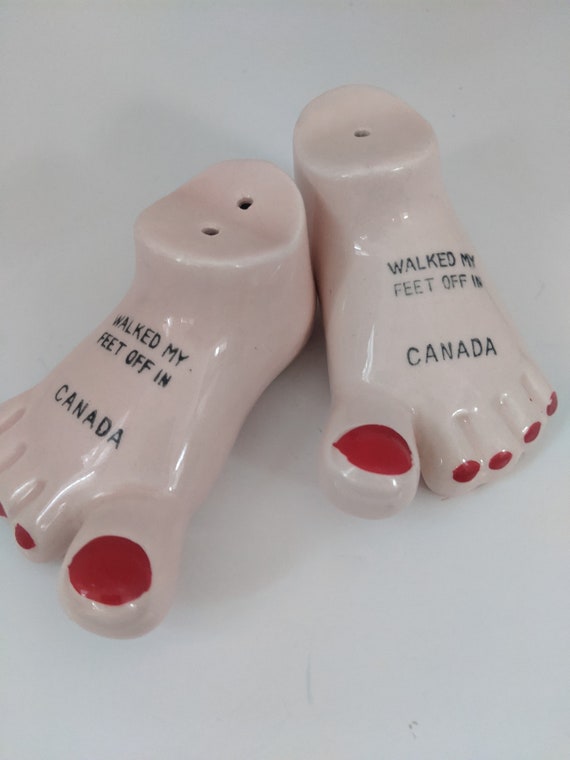 Feet Salt and Pepper Shakers Vintage Pair Of Feet