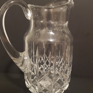 Pichet vintage en cristal : pichet à eau en verre taillé lourd