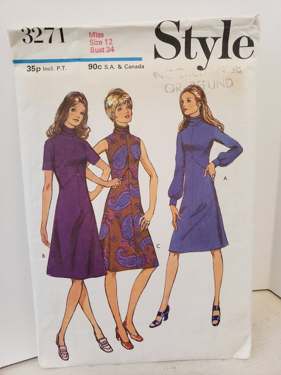 70s boho dress pattern Bell Sleeve Mini Dress | mini dress pattern | PDF sewing pattern 15 size |  70s dress pattern | Sheath, short skirt