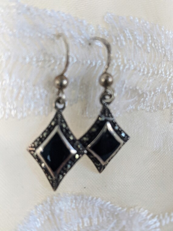 Vintage Silver Earrings Vintage Sapphire Earrings
