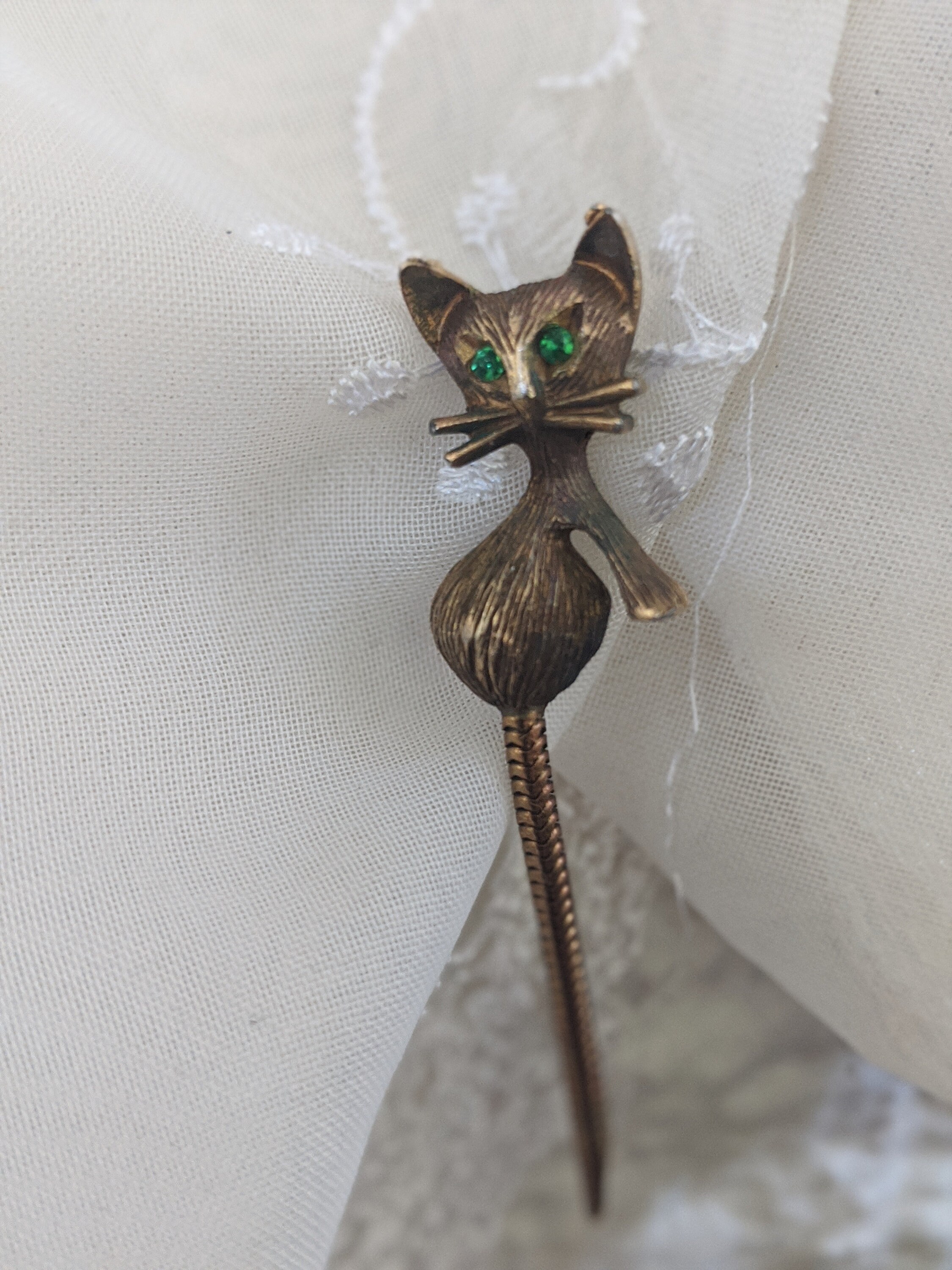Vintage Cat Brooch Vintage Cat Brooch with Long Tail Vintage Etsy