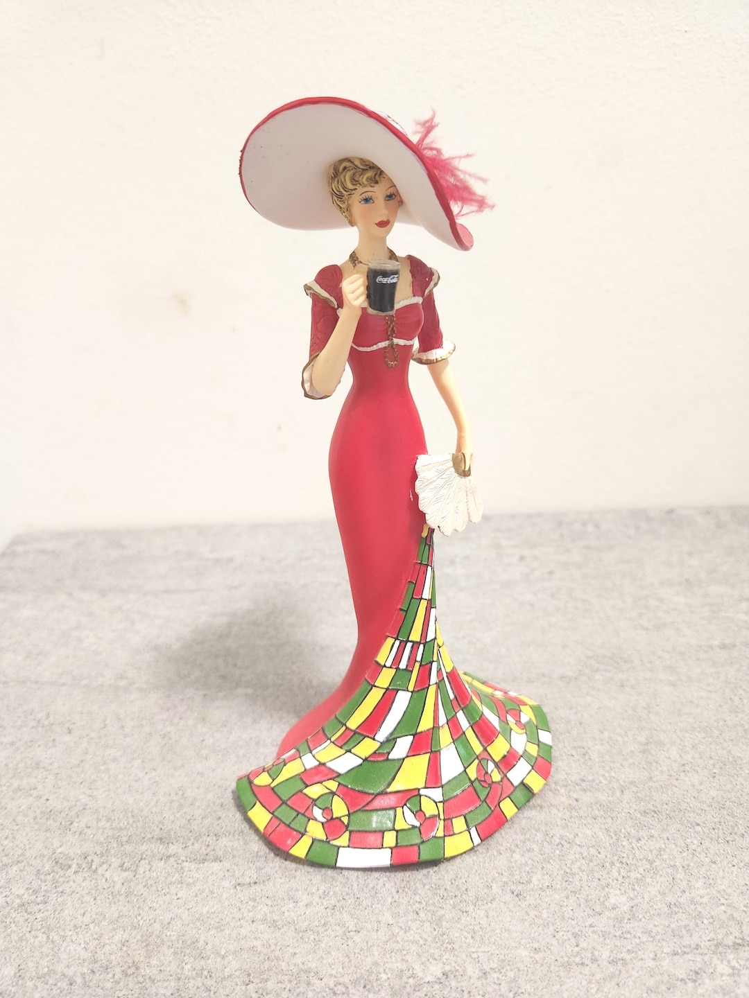 Coca Cola Lady Figurine: Resin Red Dress, Hamilton Collection - Etsy
