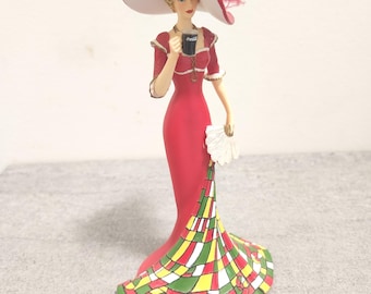 Coca Cola Lady Figurine: Resin Red Dress, Hamilton Collection - Etsy