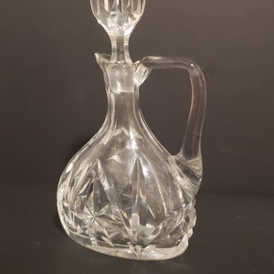 Vintage Deep Cut Crystal Cruet: Oil and Vinegar Dispenser