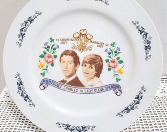 Commemorate Marriage Plate Prince Charles to Lady Diana 1981