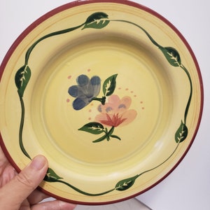 Assiettes à beurre Pfaltzgraff Palermo vintage : décoration florale jaune pour la cuisine, lot de 4