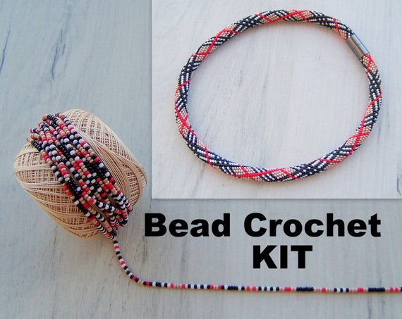 Bead crochet kit bracelet, Jewelry making kit, Diy bracelet kit