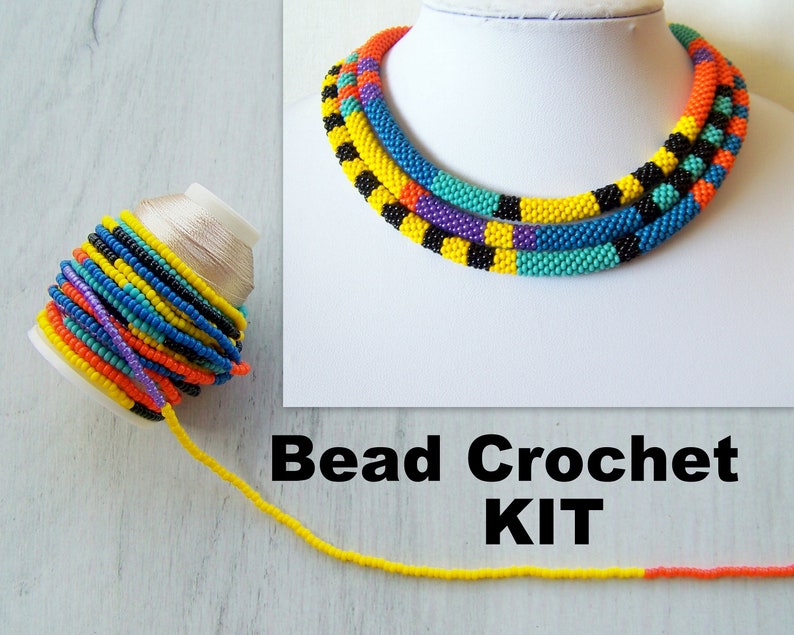 African Style Necklace Kit Geometric Colorful Kit Bead - Etsy