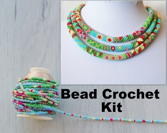 Bead crochet kit bracelet, Jewelry making kit, Diy bracelet kit