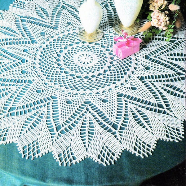 Lace round table center vintage crochet pattern Size: 60 cm 23 ins Floral centerpiece Doily crochet pattern - Chart Digital download #D212*