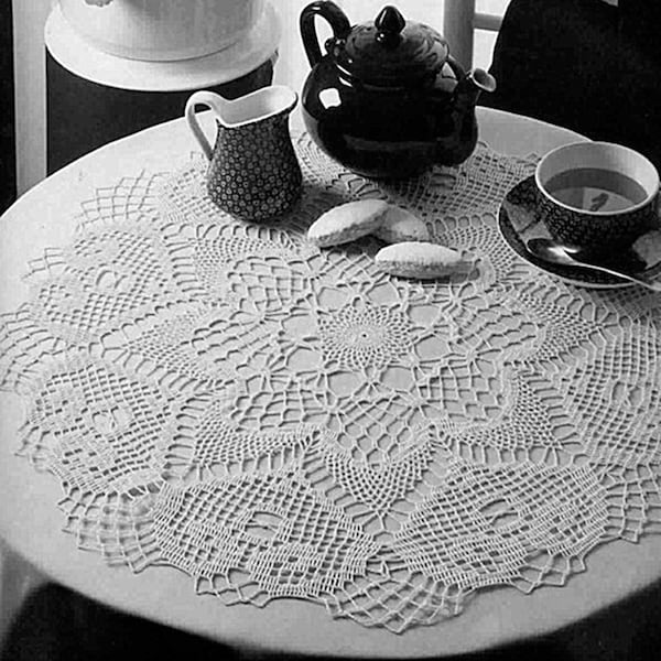 Round lace table center vintage crochet pattern Size: about 20" in diameter Centerpiece Doily crochet pattern - Chart Digital download #S70*