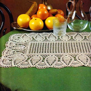 Vintage Chart Crochet Pattern |Filet Crochet Pineapple Table Runner |Instant PDF Digital Download Pattern # S255*