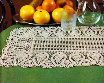 Vintage Chart Crochet Pattern |Filet Crochet Pineapple Table Runner |Instant PDF Digital Download Pattern # S255*