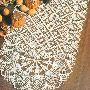 Crochet Oval Pineapple Table Runner Pattern | Victorian Pattern |PDF Digital Download Vintage Chart Crochet Pattern #S180*
