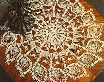 Pineapple lace table center vintage crochet pattern Size: 66 cm 26 ins Round lace centerpiece Lacy doily crochet pattern – Chart #S50*