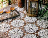 Vintage Chart Crochet Pattern Round Lacy Floral Tablecloth Tablecloth Motifs Crochet Pattern with Chart S228