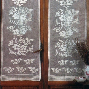 Vintage Crochet Pattern White Lace Curtains for Cottage | Size: 56 x 140 cm |22x 55 in | PDF Crochet Pattern| Spanish| #S575  *