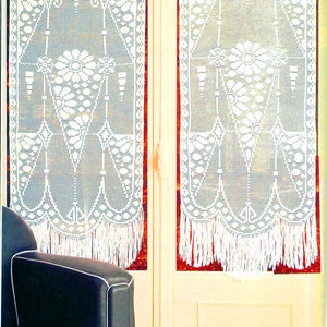 Chart Crochet Pattern Filet Lace Cafe Curtain Country Cottage Kitchen Style| PDF Download Vintage Crochet Pattern # S295*