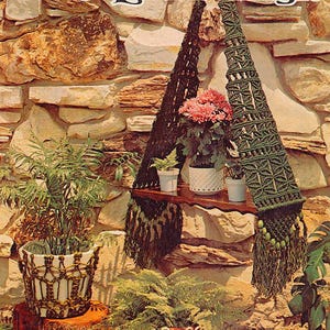 Vintage Plant Hanger Macrame Pattern Boho Wall Decor Macrame Planter Lamp eBook PDF #D281