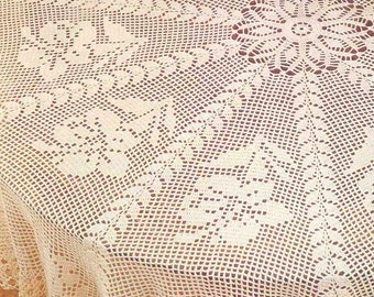 Chart round tablecloth Vintage chart crochet pattern Giant hibiscus tablecloth 70” in diameter Crochet pattern- diagram # A682*