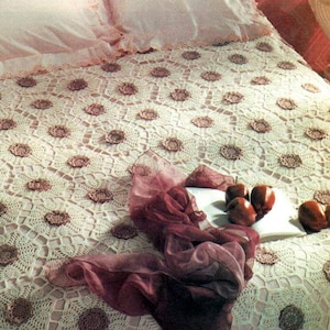 Vintage kanten patchwork sprei haakpatroon bloemen sprei Afmeting: 66 x 83 ins 168 x 211 cm – Tabel #B523*