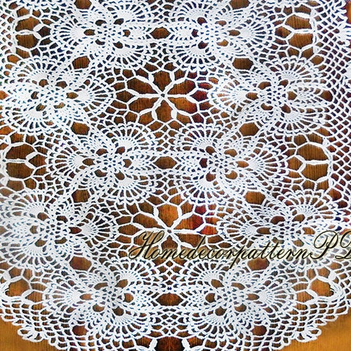 Vintage Chart Crochet Pattern Table Runner Filet Crochet Etsy