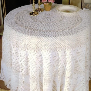 Round Tablecloth Crochet Pattern Home Décor | Filet Lace Cotton Circular Tablecloth | Vintage Chart Crochet Pattern  # B140*