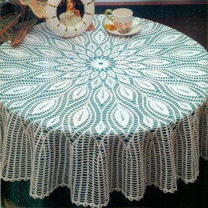Crochet Chart Circular Tablecloth |40in diameter| Instant PDF Digital Download Vintage Crochet Pattern # D87*