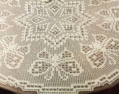 Vintage Crochet Pattern Table Cloth Star and Butterflies Filet Round Tablecloth Pattern B156