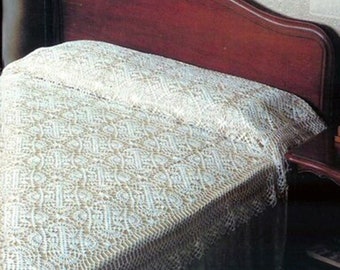 Lace bedspread crochet vintage pattern Size: 235x161cm 93x63ins Modèle de crochet pour couvre-lit en dentelle – only Chart in English #V17*