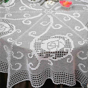 Vintage Chart Crochet Pattern |Six-Part Crochet Filet Floral Tablecloth| 64" in diameter | Chart Crochet Pattern # S20*