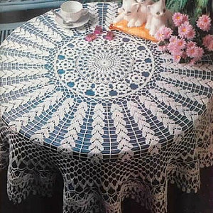 Vintage Chart Crochet Pattern Lacy Round Tablecloth |Country Cottage| PDF Digital Download Vintage Crochet Pattern# A282*