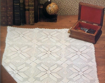 Centrotavola quadrato all'uncinetto filet, modello vintage all'uncinetto, centrotavola in pizzo, decorazione da tavolo all'uncinetto. Dimensioni: 19 x 19 pollici - Schema n. S471*