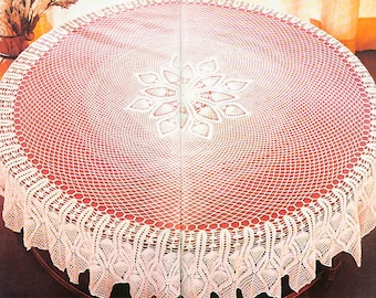 Round lace pineapple tablecloth crochet pattern Vintage table cover Size: 160 cm 64 ins – Chart #B101*