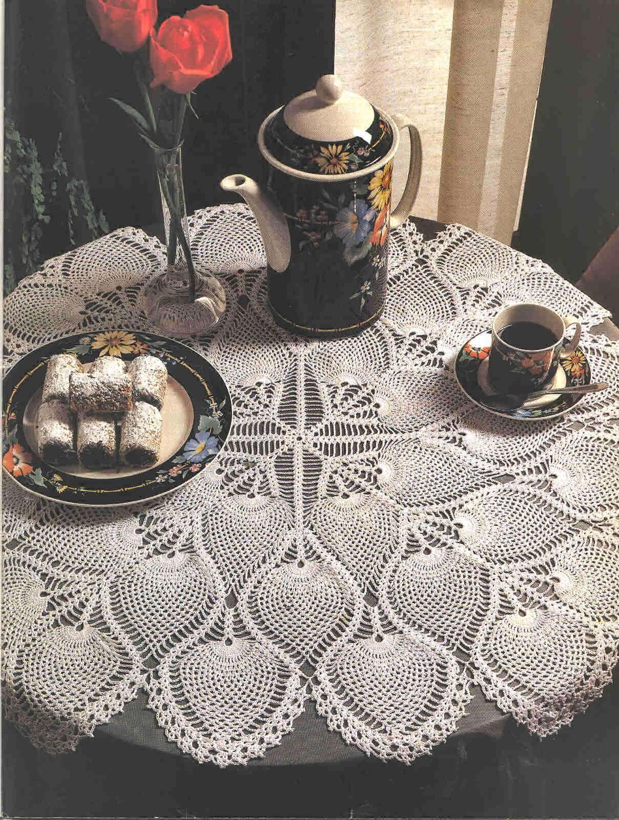Lace pineapple table center vintage crochet pattern Round centerpiece Lacy doily crochet pattern Size: 28 ins - Chart #D161*