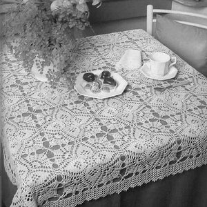 PDF Vintage Chart Crochet Pattern Lace Motif Square Tablecloth | Size:  about 41” on each side  | Chart Crochet Pattern  # S48*