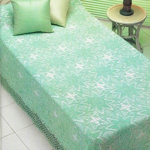 Wzór na szydełkową narzutę na łóżko z koronką Narzuta na łóżko w stylu vintage Wymiary narzuty: 73 x 95 cali 185 x 241 cm – Tabela nr D245*