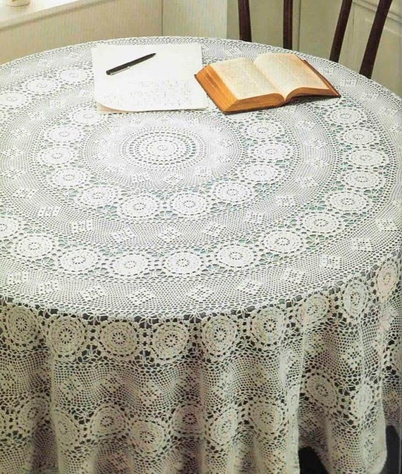 Pdf Vintage Chart Crochet Pattern Circular Lace Tablecloth Pdf Vintage Chart Crochet Pattern, Round Lace Tablecloth Crochet Pattern