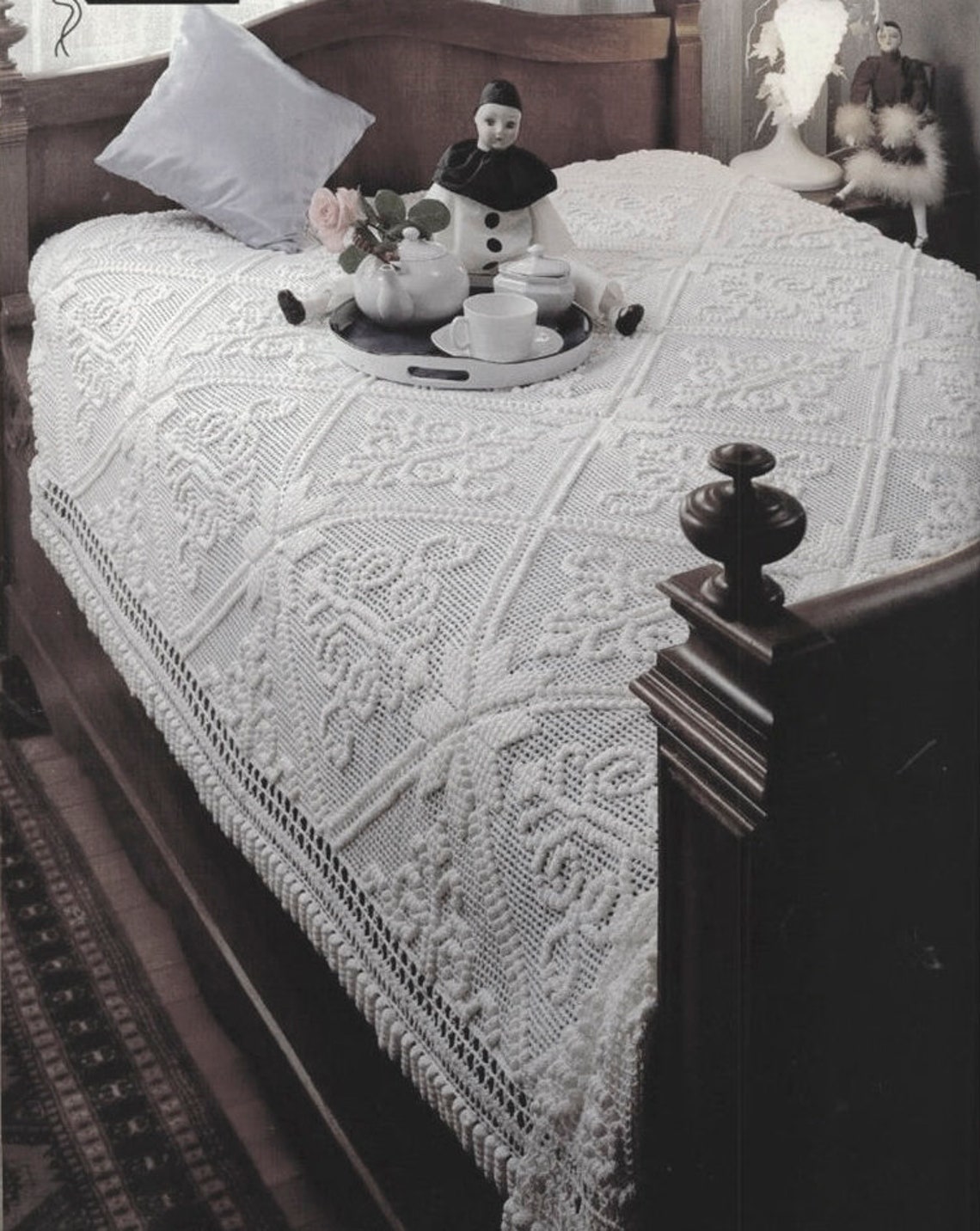 Stunning Crochet Victorian Bedspread| 79 X 93 in (197.5 X 232.5 Cm ...