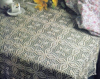 Motif vintage au crochet pour nappe en dentelle | Nappe| Taille : 49 po. (125 cm) | Tableau PDF Patron au crochet # S577*