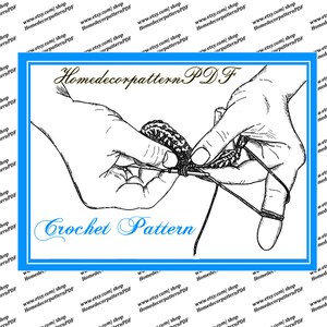 May include: A black and white line drawing of hands crocheting. The text "Homedecorpattern PDF" and "Crochet Pattern" is visible in the image.
